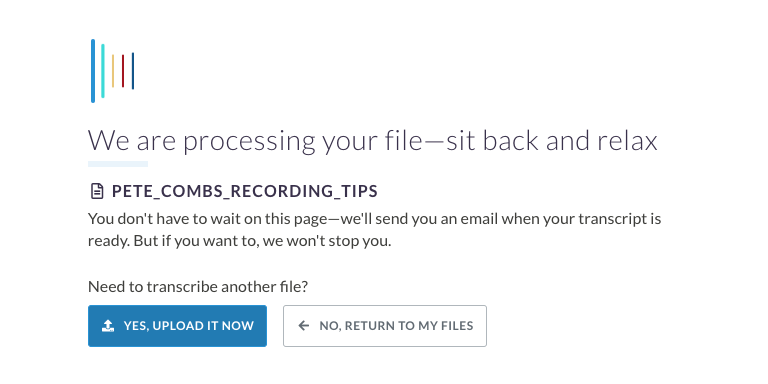 Step 4: Sonix does all the work so grab a quick coffee. Our servers will extract the audio from your AMR file and convert it to VTT.