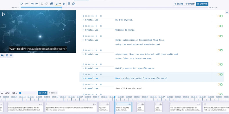 Our timeline editor allows you to make quick adjustments to your subtitles